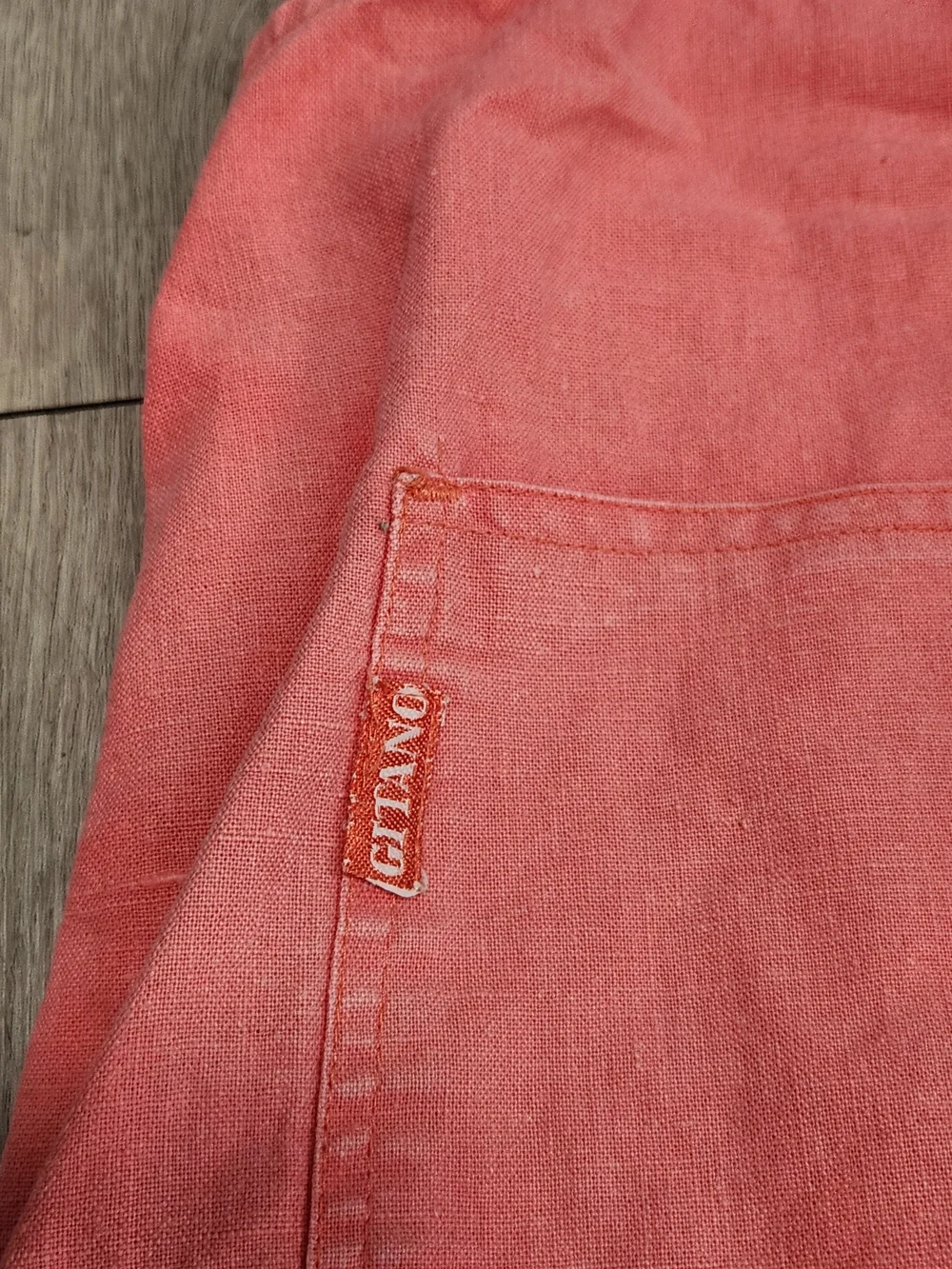 VTG 90s Gitano Coral Pink Ramie Cotton Shortalls M ​